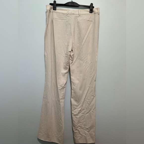 Elie Tahari Anna Ivory Slub Slit Pockets Flared Pants Trousers H. - Picture 11 of 16